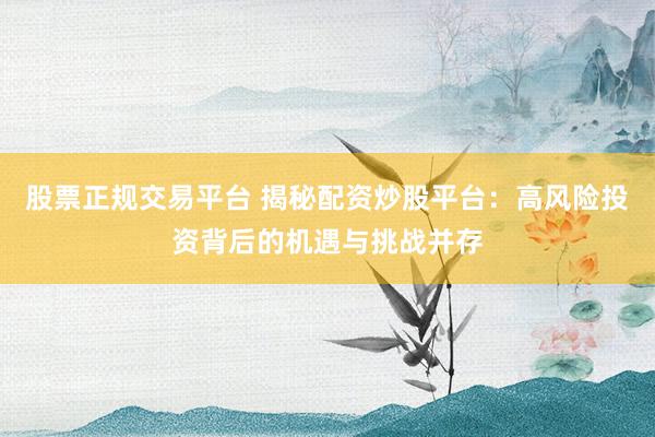 股票正规交易平台 揭秘配资炒股平台：高风险投资背后的机遇与挑战并存