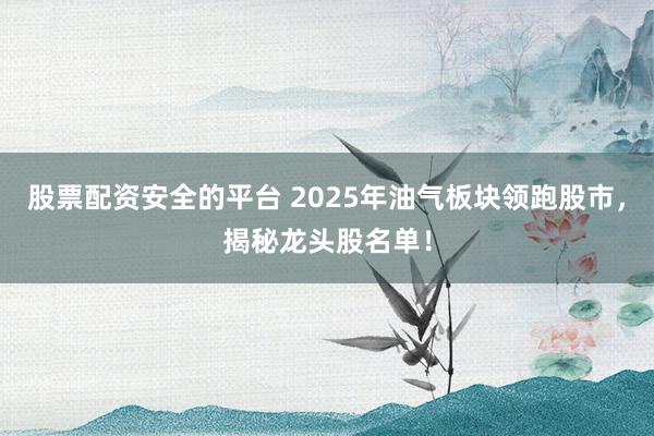 股票配资安全的平台 2025年油气板块领跑股市，揭秘龙头股名单！