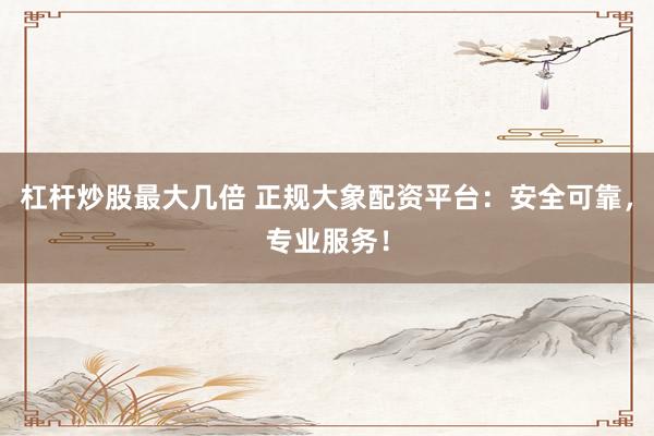 杠杆炒股最大几倍 正规大象配资平台：安全可靠，专业服务！