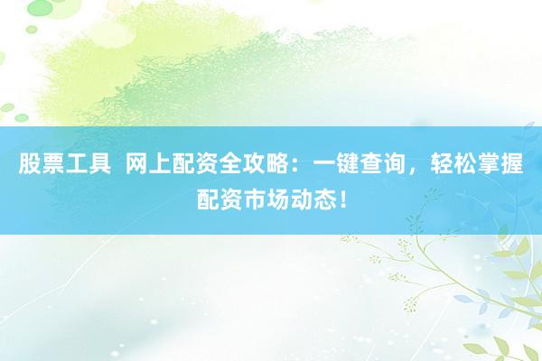 股票工具  网上配资全攻略：一键查询，轻松掌握配资市场动态！