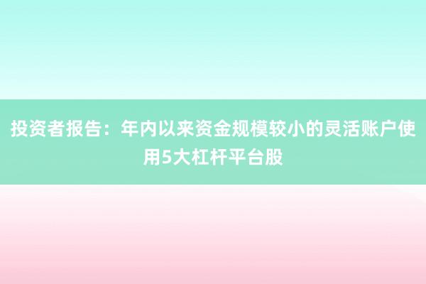投资者报告：年内以来资金规模较小的灵活账户使用5大杠杆平台股