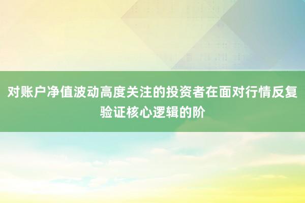 对账户净值波动高度关注的投资者在面对行情反复验证核心逻辑的阶