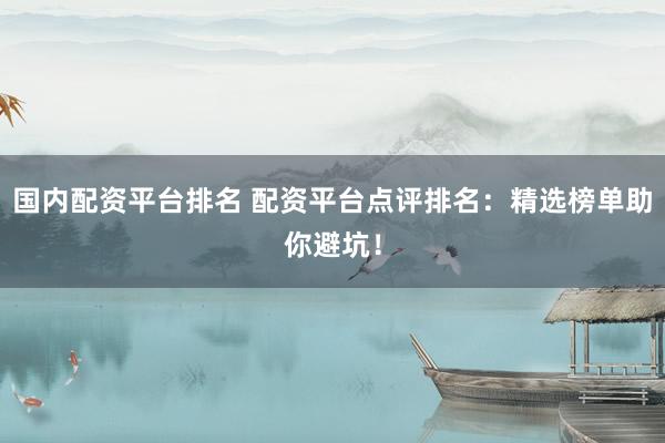 国内配资平台排名 配资平台点评排名：精选榜单助你避坑！