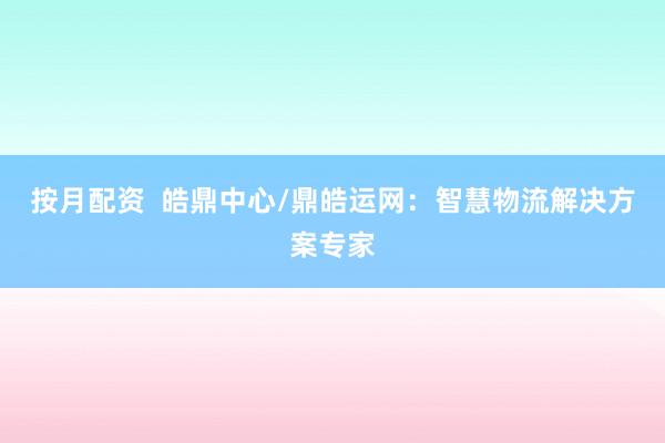 按月配资  皓鼎中心/鼎皓运网：智慧物流解决方案专家